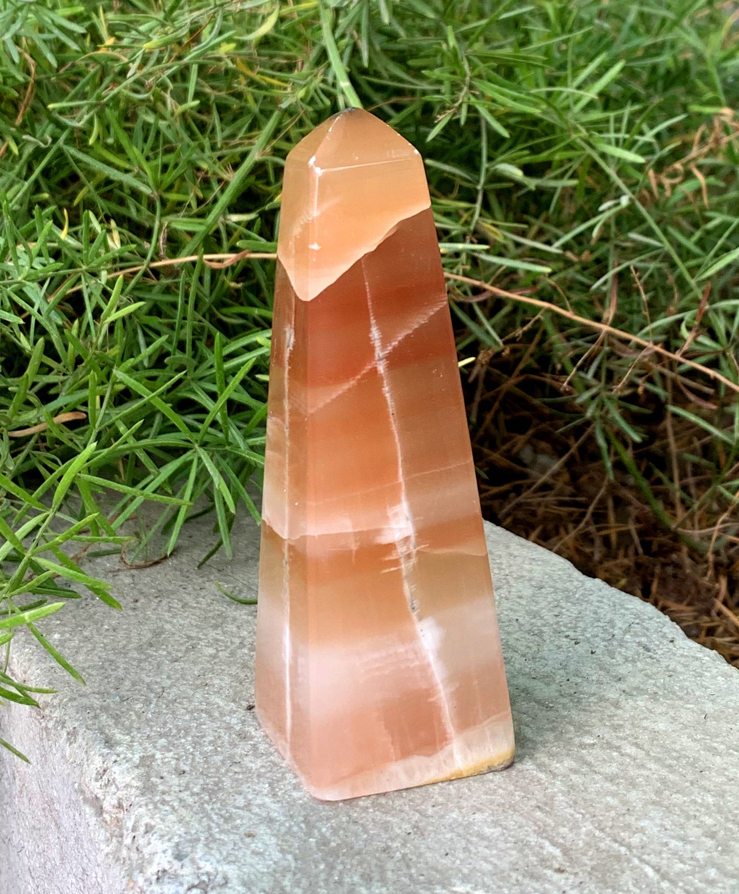 Honey Calcite Tower Honey Calcite Obelisk Polished Honey Calcite - 195 gram