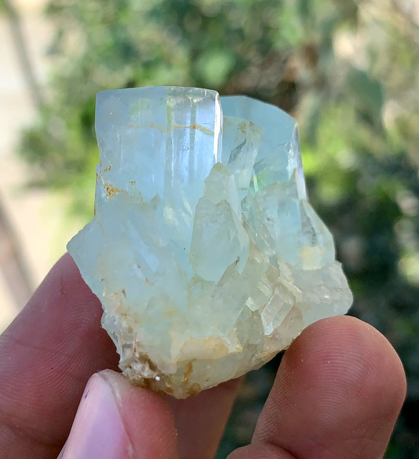 Natural Terminated Blue Aquamarine cluster from Pakistan