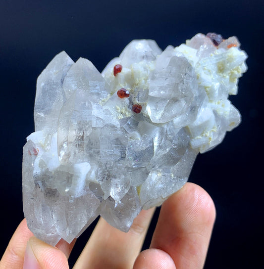 Red Garnet Crystals On Quartz From Pakistan / 120 Gram