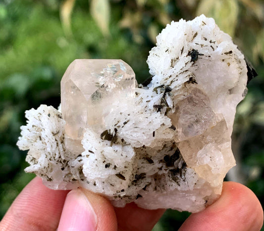 Topaz Crystal With Albite And Tourmaline From Pakistan - 67 Gram