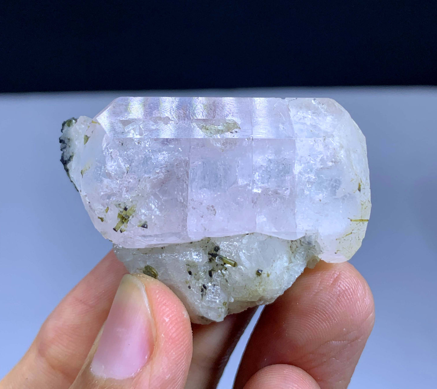 Pink Aquaamorganite With Green Tourmalines And Albite From Afghanistan 33 Gram
