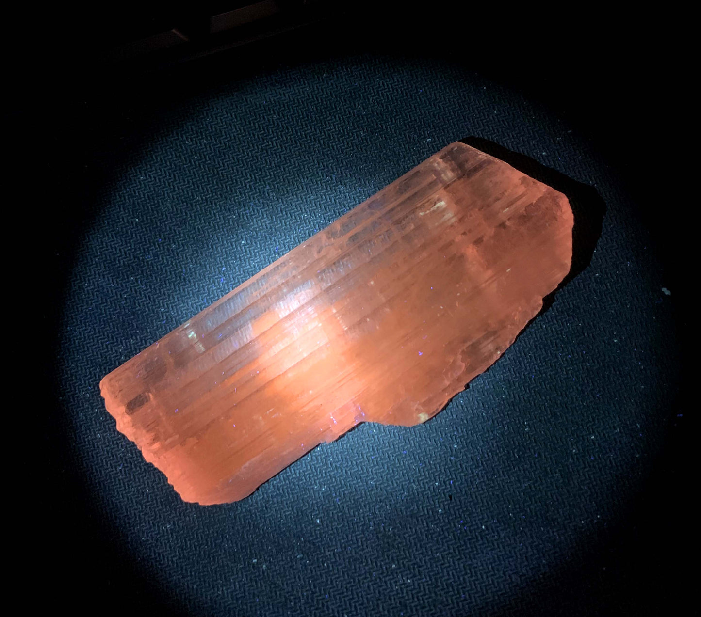Tansparent Pink Fluorescent Kunzite Crystal From Afghnaistan - 171 Gram