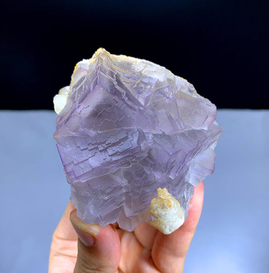 Purple Phantom Fluorite with Calcite - 270 gram