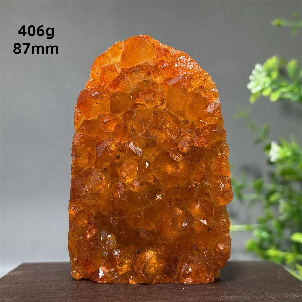 Brazil's High-Quality Citrine Cave Mineral Specimen Therapy Spiritual Meditation - A1 406g 87mm
