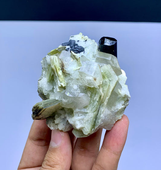 Schorl Black Tourmaline on Quartz and Mica from Pakistan - 237 gram