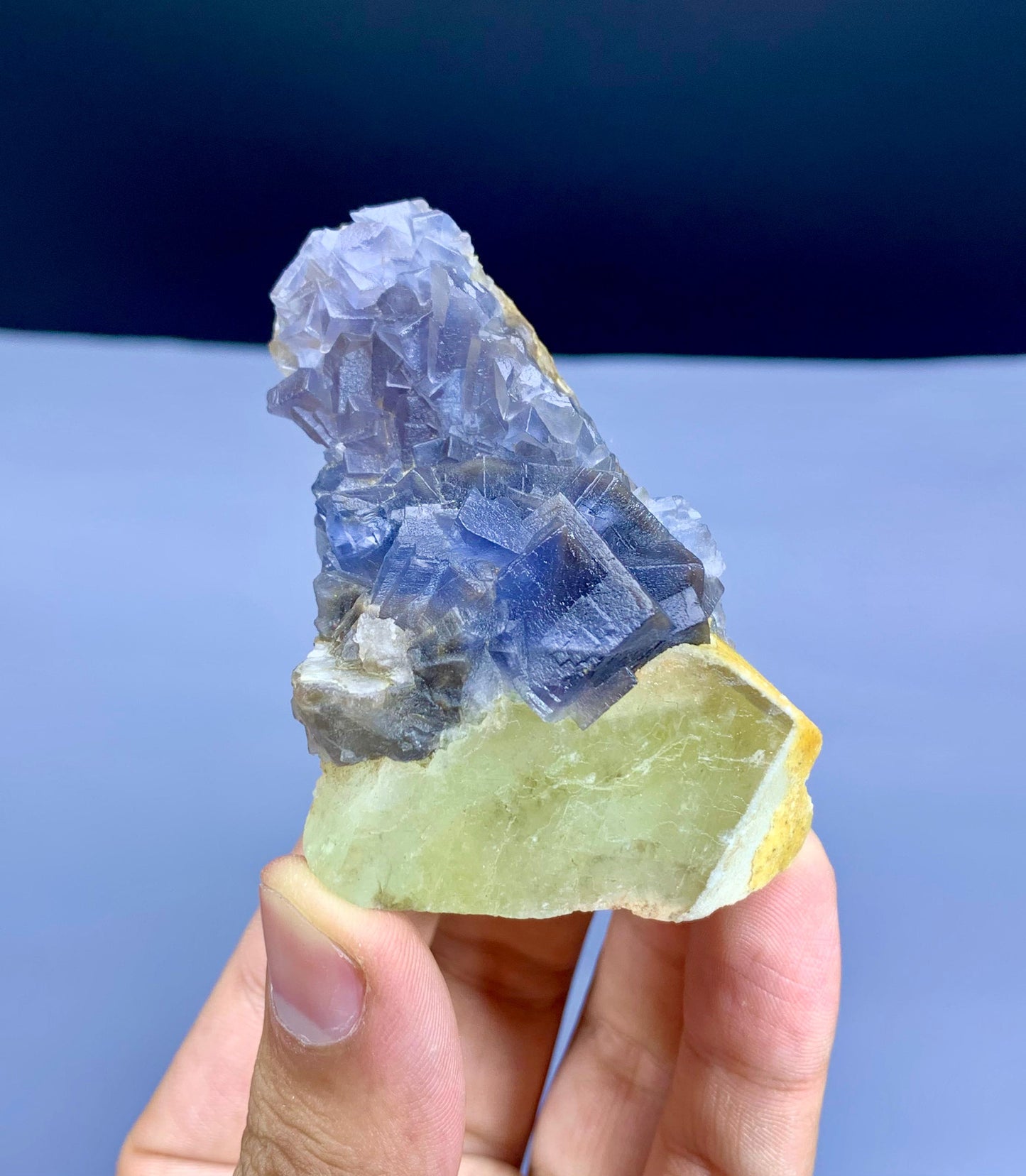 Natural Purple Phantom Fluorite on Calcite Baluchistan from Pakistan - 113 gram