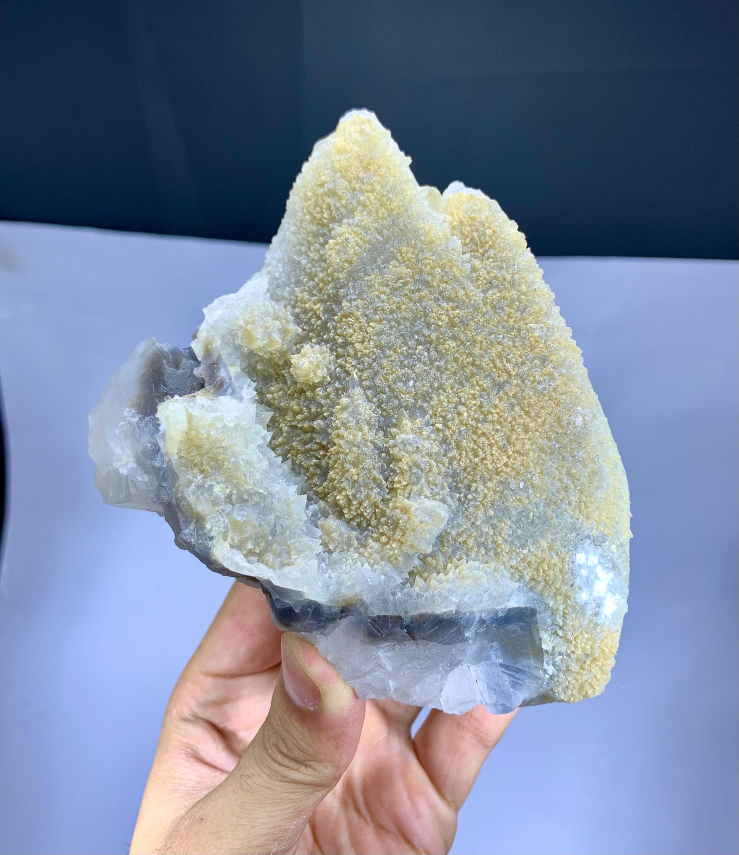 Large Size Yellow Calcite on Fluorite from Baluchistan Pakistan - 947 gram