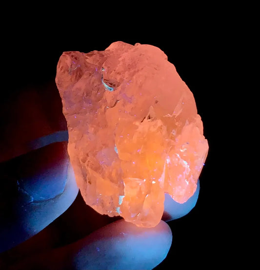 Fluorescent Deep Pink Mountain Shape Terminated Kunzite, 41 gram