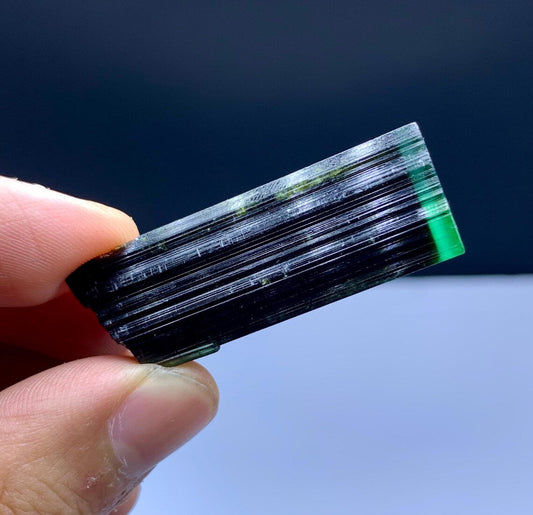 Stunning Green Cap Bicolor Tourmaline Crystal - 79.10 carat
