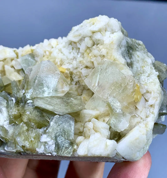 Natural Fluorite Crystals with Mica on Matrix - 236 gram