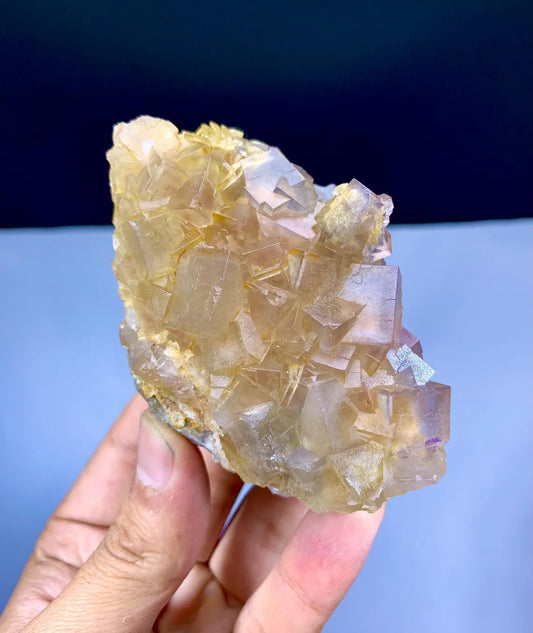 Purple & Yellow Color Cubic Phantom Fluorite from Pakistan - 305 gram