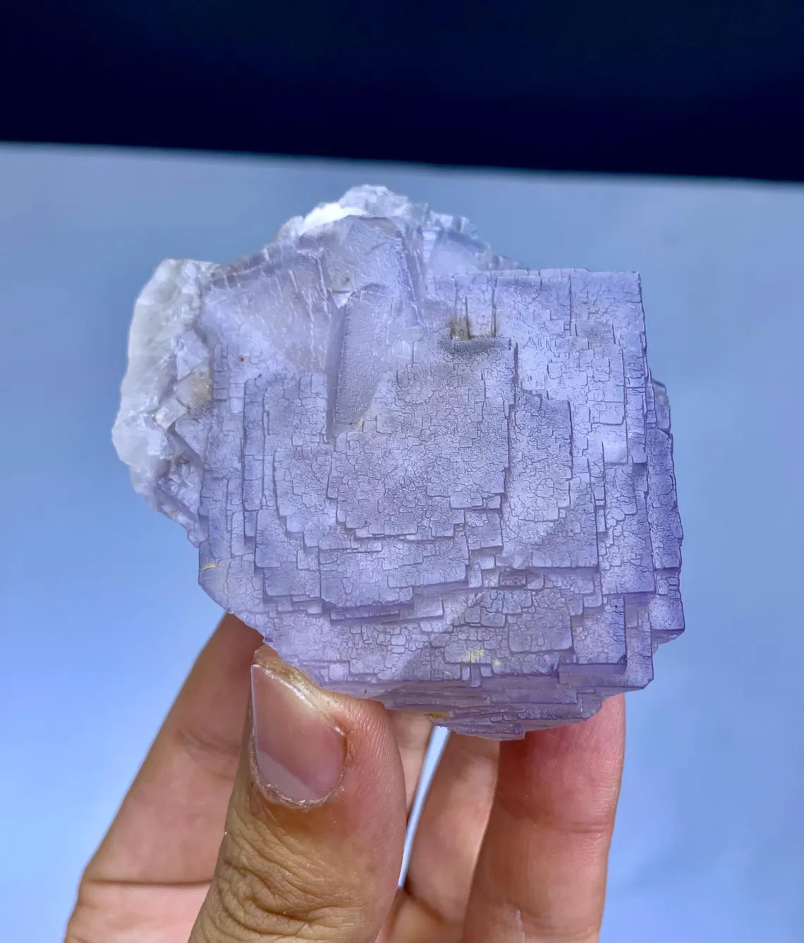 Purple Blue Phantom Fluorite Crystal, Natural Fluorite Specimen - 222 gram