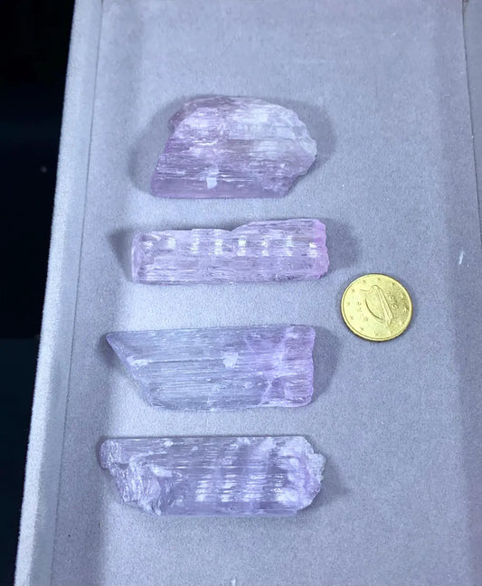 04 pcs Natural Pink Kunzite Crystals Lot - 105 gram