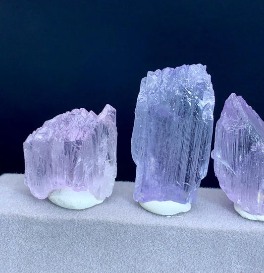 04 pcs Purple Pink Etched Kunzite Crystals from Afghanistan- 65 gram