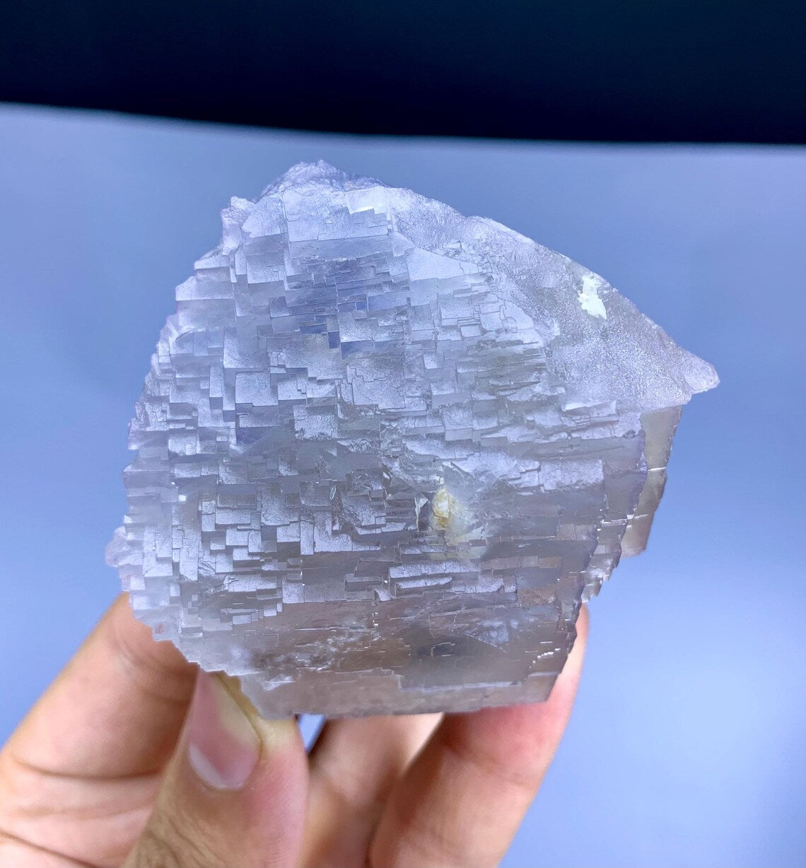 Unique Step wise Terminations Natural Fluorite Crystal from Baluchistan Pakistan - 320 gram