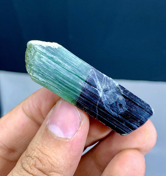 Lustrous Bicolor Tourmaline Crystal from Pakistan - 15 gram