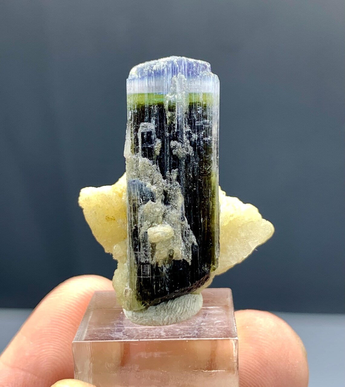 Tricolor Tourmaline with Albite from Skardu Pakistan - 46 carats