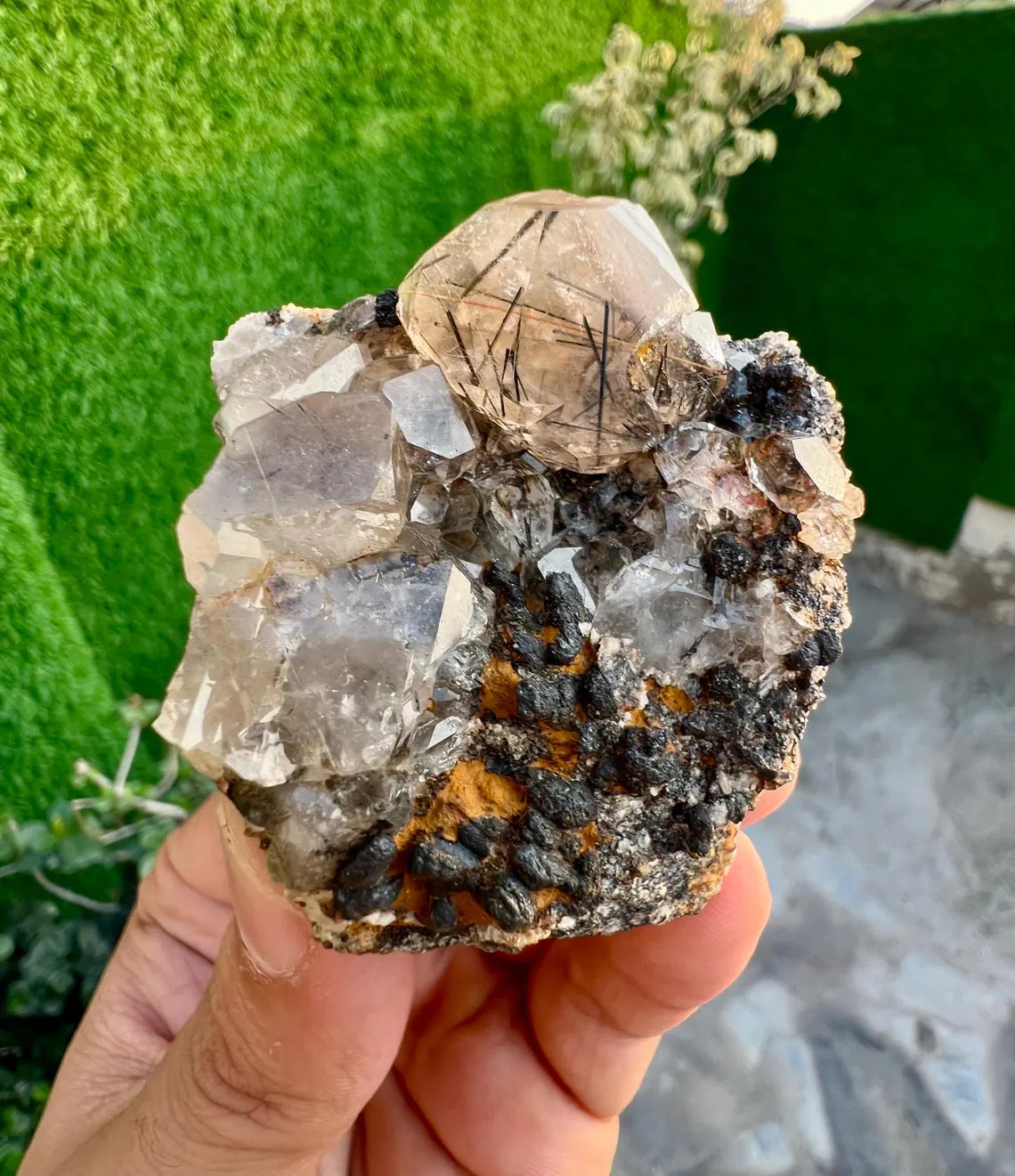 Rutile included Quartz Crystal Specimen from Skardu Pakistan - 98 grams