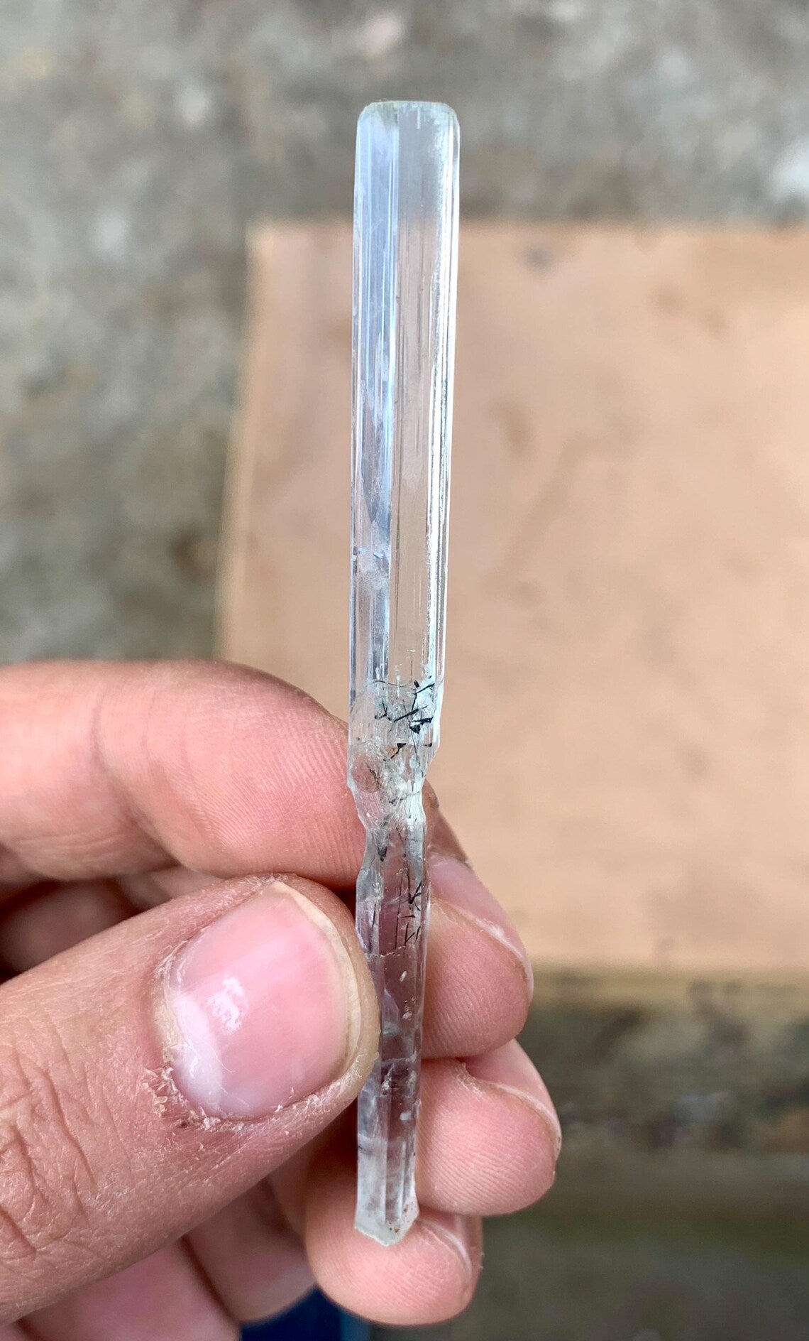 Sceptre Blue Aquamarine with Schorl inclusions from Shigar valley Pakistan - 18 carats