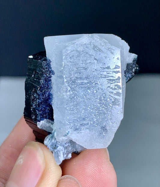 Aquamarine on Blue Cap Tourmaline from Afghanistan - 24 gram
