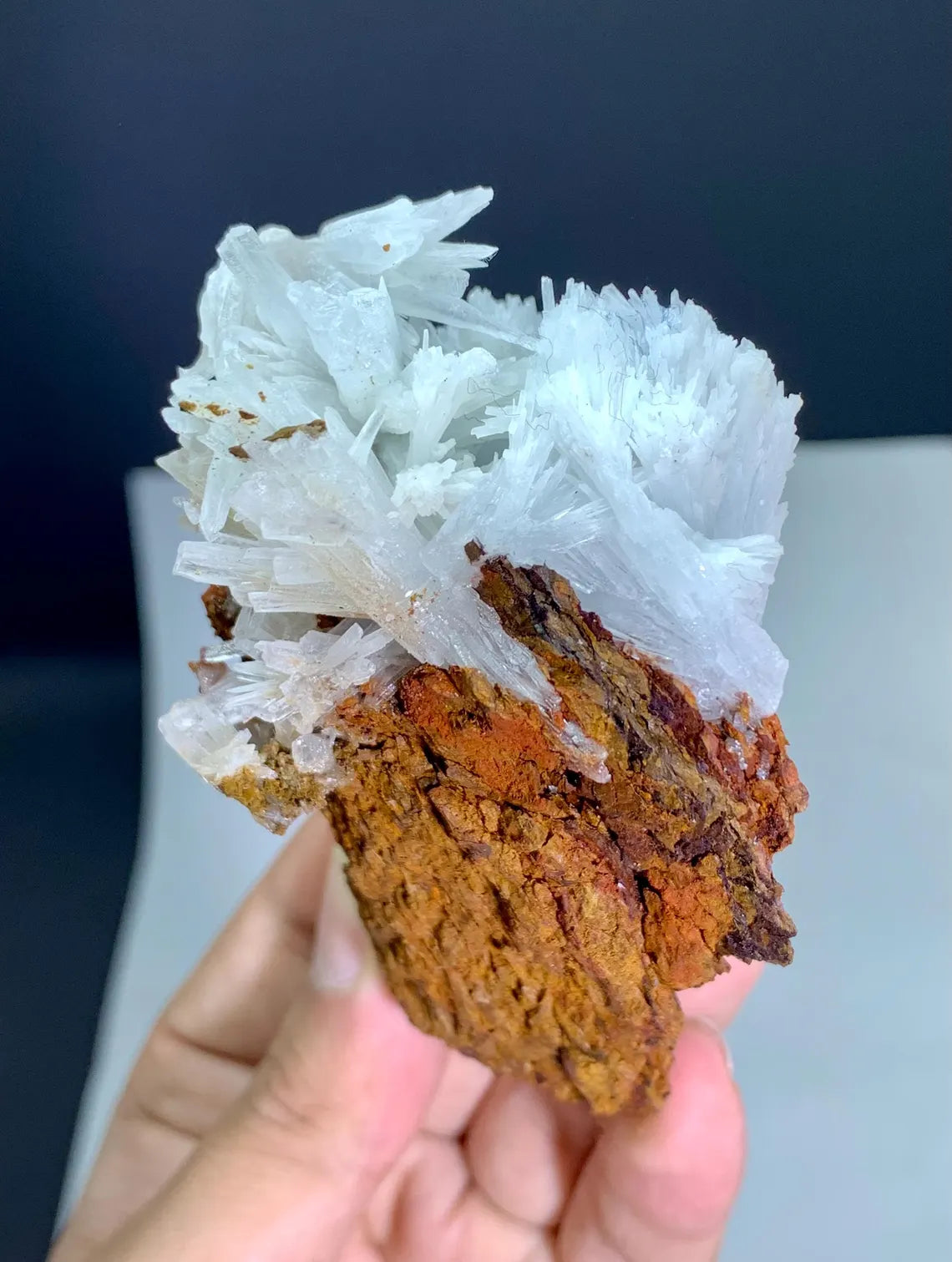 Crystallized White Aragonite Cluster on Matrix from Baluchistan, Pakistan - 146 grams