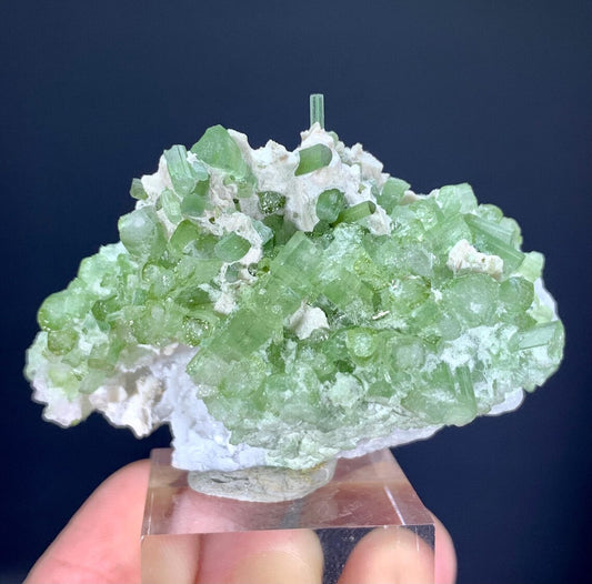 Green Tourmaline Cluster on Matrix from Afghanistan - 53 gram
