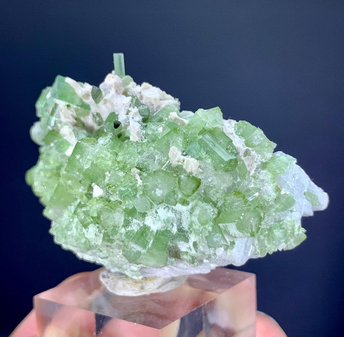 Green Tourmaline Cluster on Matrix from Afghanistan - 53 gram