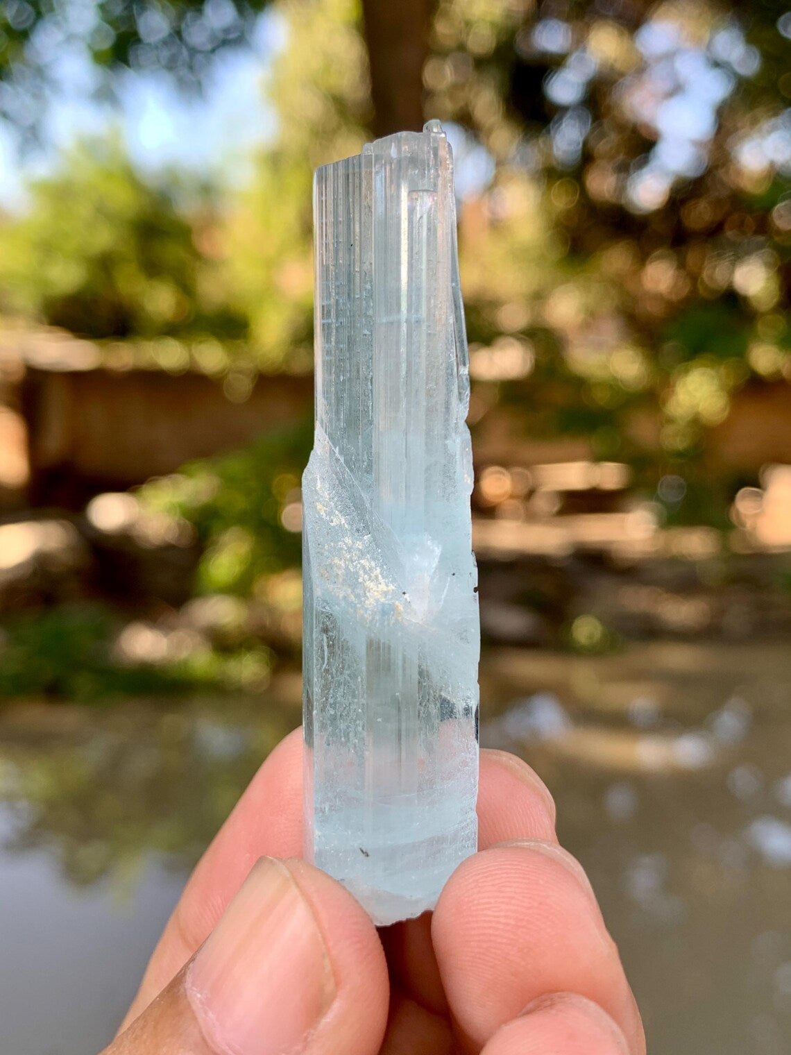Aquamarine with Schorl inclusions from Shigar valley Pakistan - 18 gram