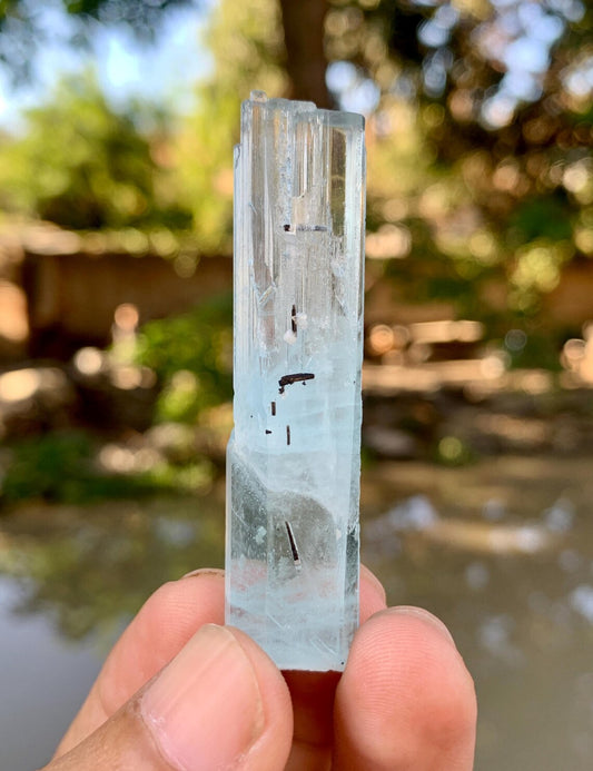 Aquamarine with Schorl inclusions from Shigar valley Pakistan - 18 gram