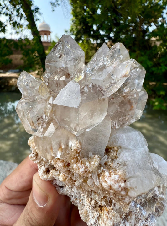 Sceptre window Quartz cluster on Matrix from Afghanistan - 368 gram