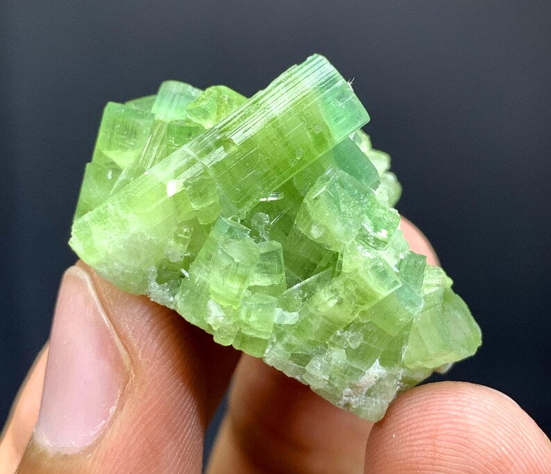 Green Tourmaline Crystals Bunch from Afghanistan - 70.05 Carats