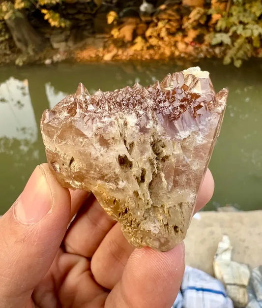 Etched Champagne Topaz Crystal from Pakistan - 108 Grams