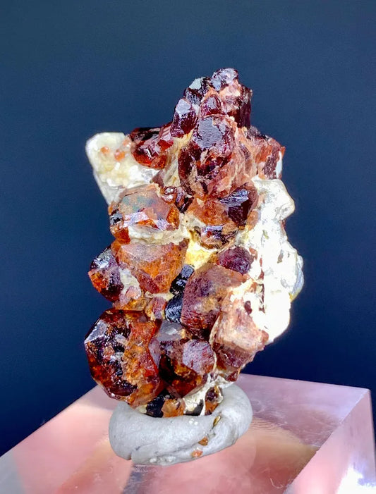 Etched Red Spessartite Garnet with Mica from Pakistan - 13 Gram