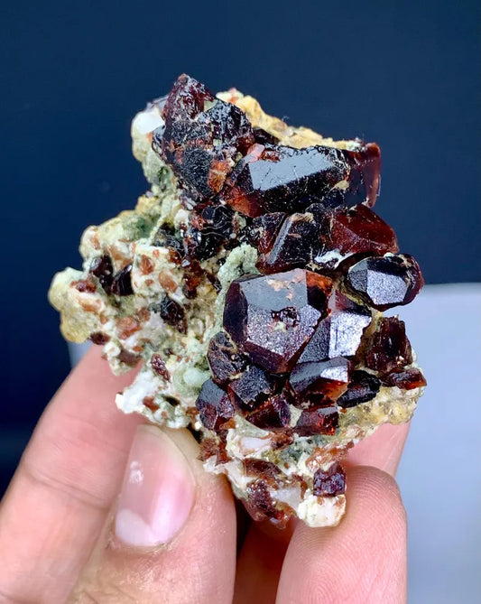 Etched Red Spessartite Garnet Cluster from Pakistan - 123 Gram