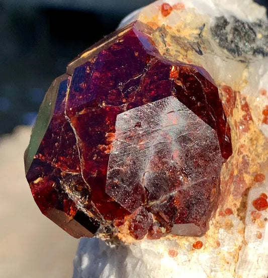 Collection Grade Red Garnet Crystal on Matrix from Pakistan - 298 Gram