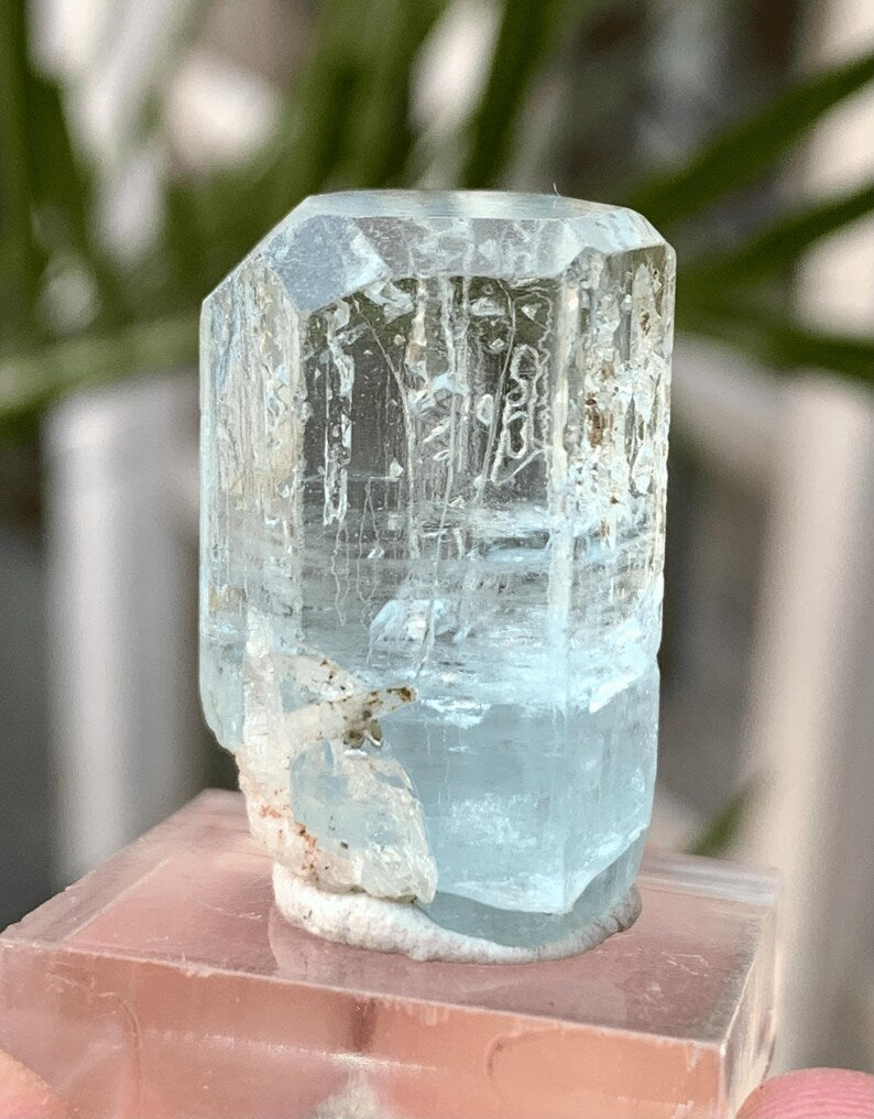 TRansparent Blue Diamond CUt Aquamarine Crystal from Pakistan - 53.00 Carats