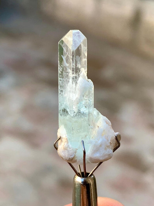 Transparent Diamond Cut Blue Aquamarine with DNA inclsuions from Pakistan
