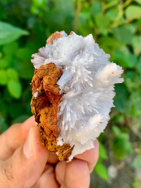 Crystallized White Aragonite Crystals on Matrix from Pakistan - 52 Gram