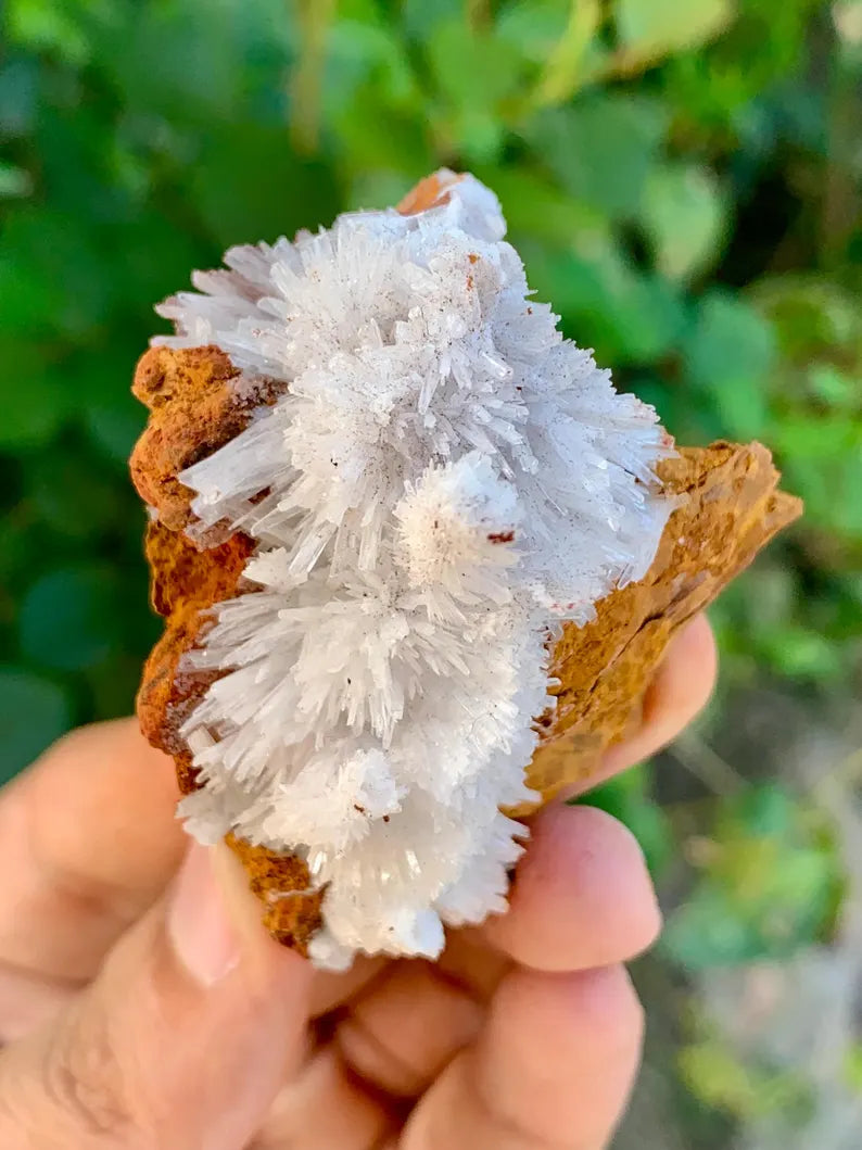 Crystallized White Aragonite Crystals on Matrix from Pakistan - 52 Gram