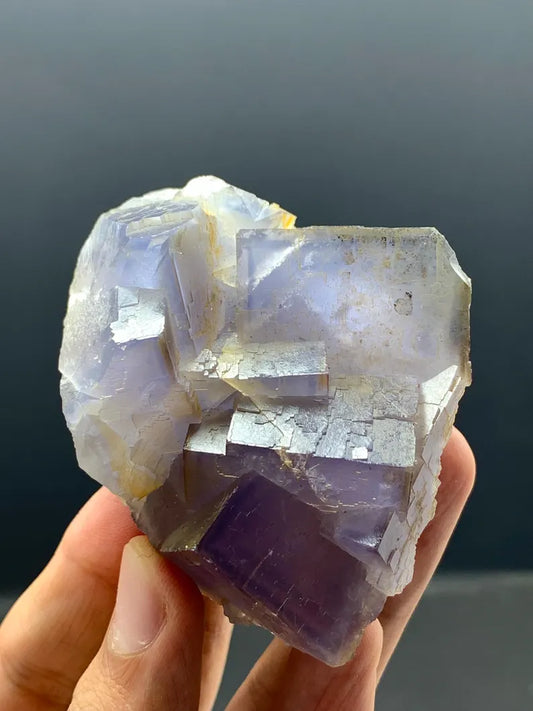 Cubic Purple Phantom Fluorite Crystals SPecimen from Pakistan - 160 Gram