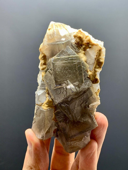 Natural Cubic Purple Phantom Fluorite Specimen from Pakistan - 292 Gram