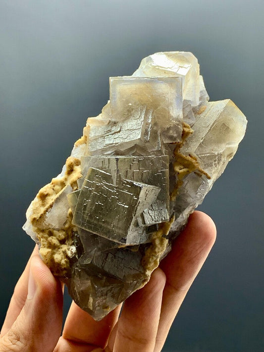 Natural Cubic Purple Phantom FLuorite Specimen from Pakistan - 292 Gram