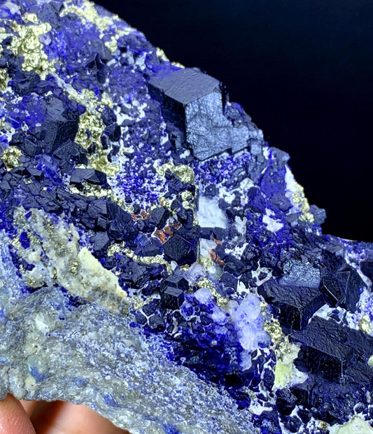 Ink Blue Lapis Lazuli with Golden Pyrite on Matrix from Afghanistan - 344 gram