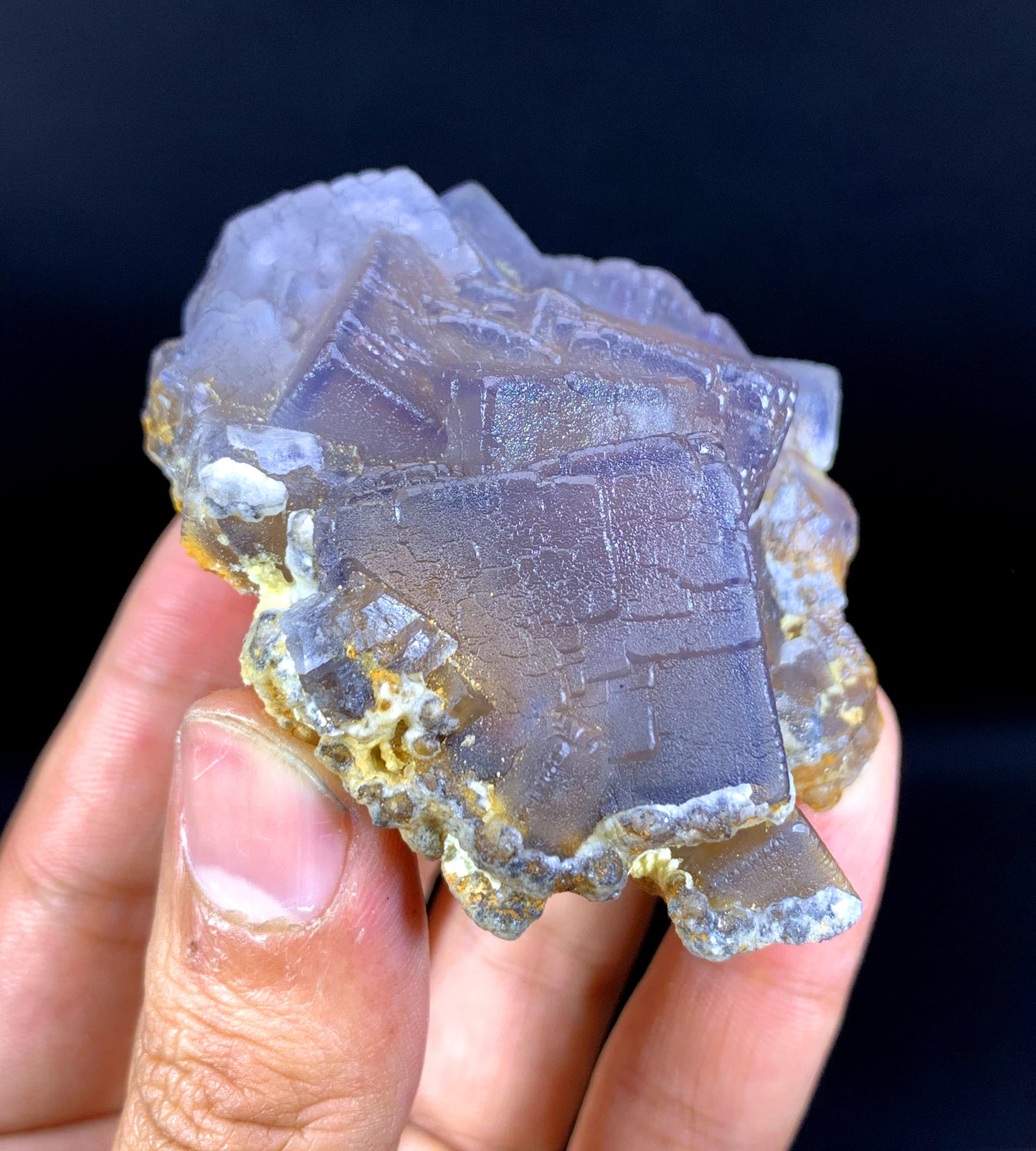 Purple Blue Cubic phantom Fluorite from pakistan - 141 gram