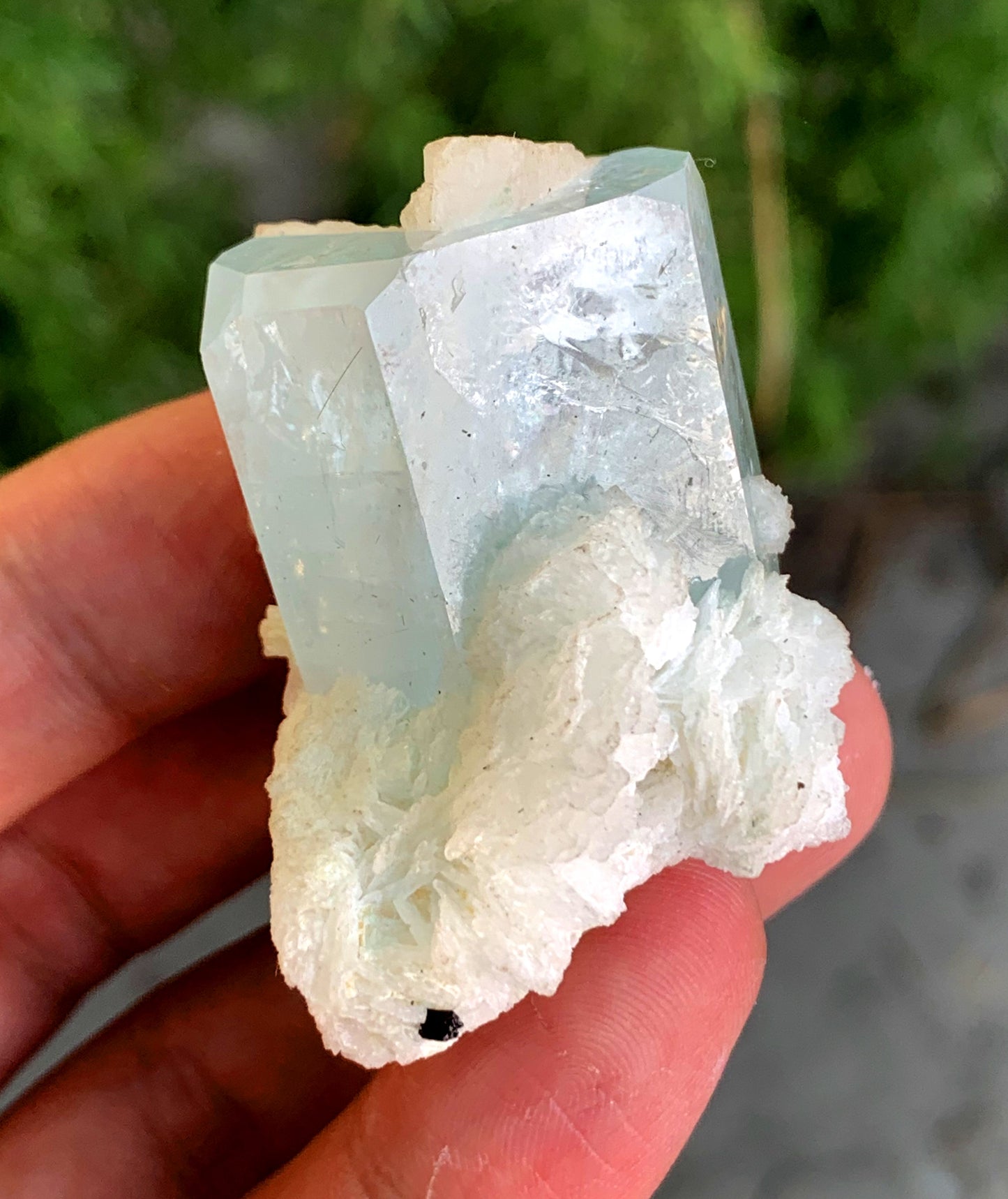 Stunning Blue Aquamarine on Cleavelandite Albite from Pakistan - 54 gram