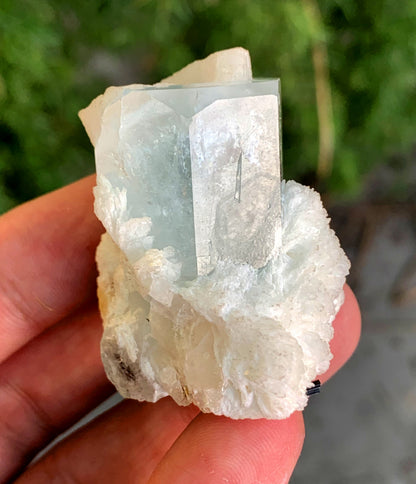 Stunning Blue Aquamarine on Cleavelandite Albite from Pakistan - 54 gram