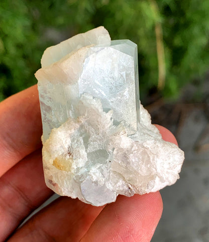 Stunning Blue Aquamarine on Cleavelandite Albite from Pakistan - 54 gram