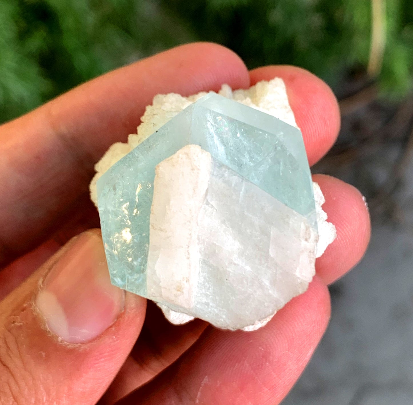 Stunning Blue Aquamarine on Cleavelandite Albite from Pakistan - 54 gram