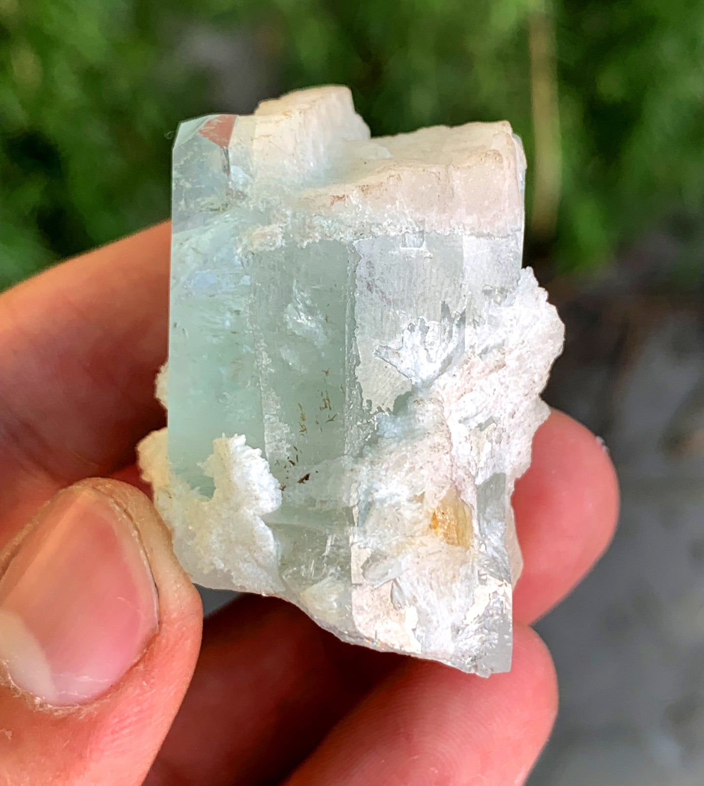 Stunning Blue Aquamarine on Cleavelandite Albite from Pakistan - 54 gram