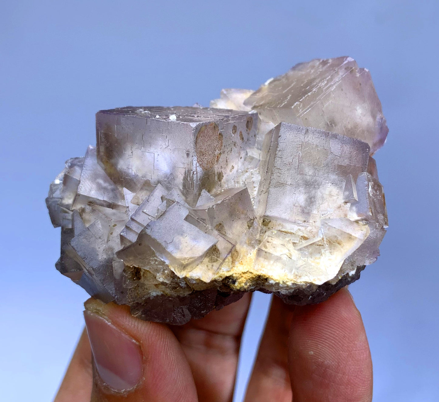 Natural Purple Cubic Fluorite, Phantom Fluorite Specimen - 120 gram